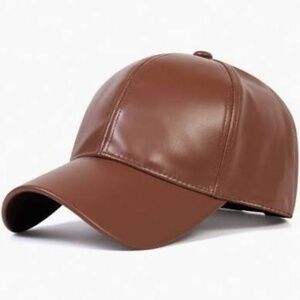 Faux Leather Baseball Cap